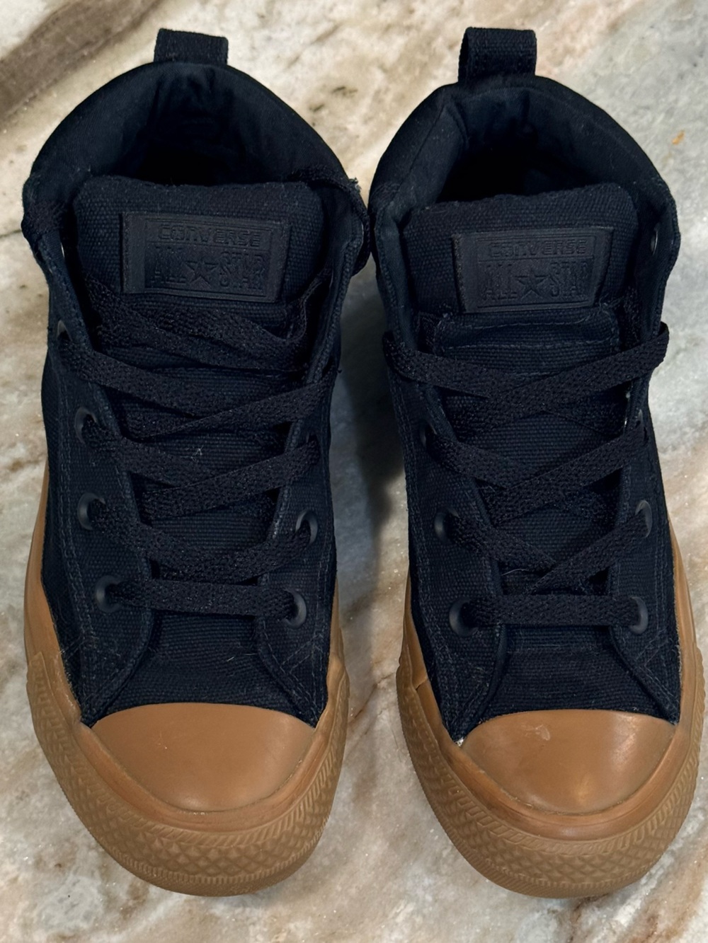 CONVERSE Chuck Taylor All Star black high top gum bottom sneakers. Sz M4/W6 - Picture 3 of 8